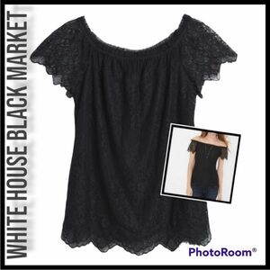White House Black Market Off-Shoulder Lace Blouse